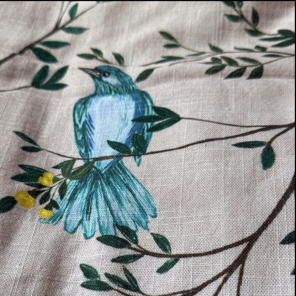 NEW Anthropologie Priyanka Organic Cotton Printed Bird Curtin One panel - Picture 6 of 9